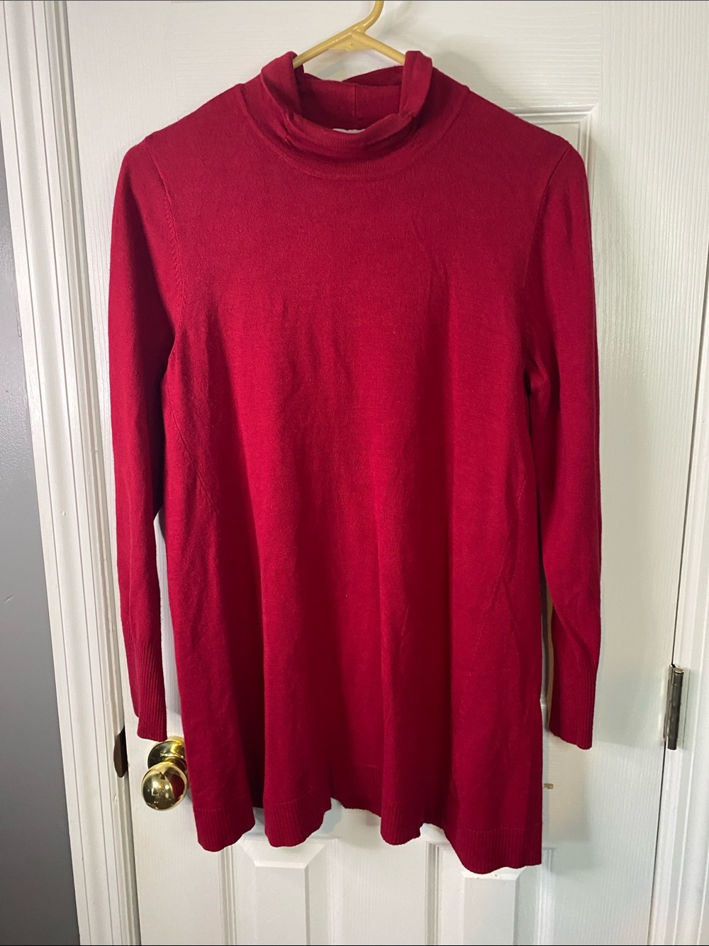 Susan Graver Women’s Red Turtleneck Sweater Dress Size Medium.